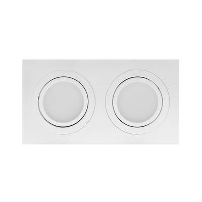 Panneau LED rectangulaire économe en énergie avec deux lumières circulaires encastrées - parfait pour les intérieurs modernes et les solutions d'éclairage durables.
