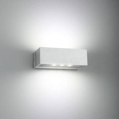 Luminaire LED rectangulaire mural émettant une douce lumière blanche ; idéal pour un design d'éclairage moderne et un éclairage économe en énergie.