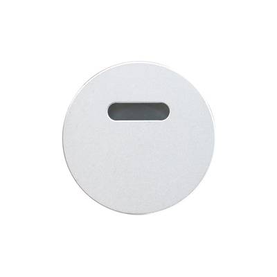 Luminaire LED rond, plat et argenté avec rainure ovale, idéal pour les solutions d'éclairage contemporaines.