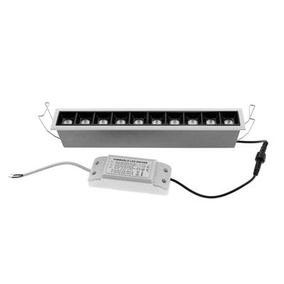 Luminaire LED rectangulaire avec plusieurs lampes, un contrôleur blanc à gradation et des fils de connexion pour un éclairage personnalisable.
