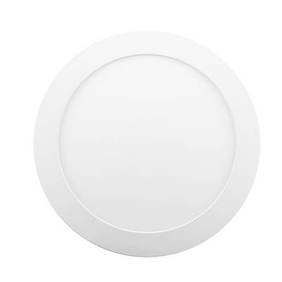 Plafonnier LED rond moderne avec finition blanche, encastré, 200mm de diamètre