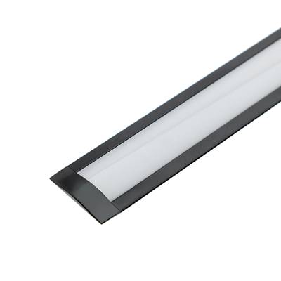 Profil aluminium pour bande LED 2000x8x25mm, encastré, étroit, noir