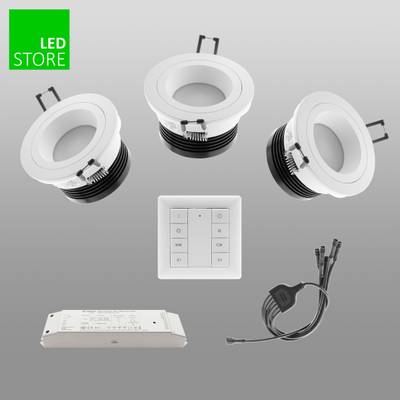R023 CCT Downlight LED 3 pcs SETTI avec bouton de commande sans fil