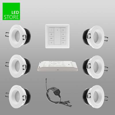R023 CCT LED downlight 6 pcs SETTI avec bouton de commande sans fil