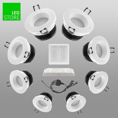 R023 CCT Downlight LED 8 pcs SETTI avec bouton de commande sans fil