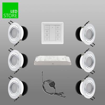 R033 CCT LED downlight 6 pcs SETTI avec bouton de commande sans fil