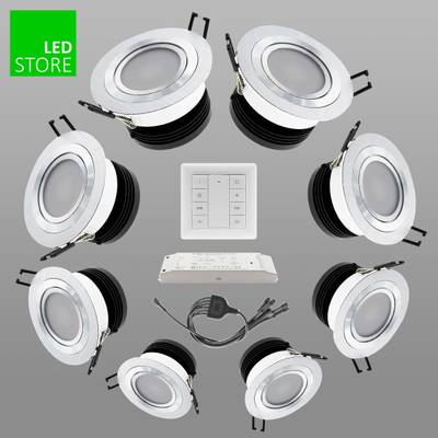 R033 downlight LED CCT, 8 pcs SETTI avec bouton de commande sans fil