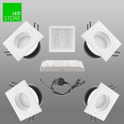 SQ023 downlight LED CCT 4 pcs SETTI avec bouton de commande sans fil
