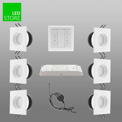 SQ023 CCT Downlight LED 6 pcs SETTI avec bouton de commande sans fil