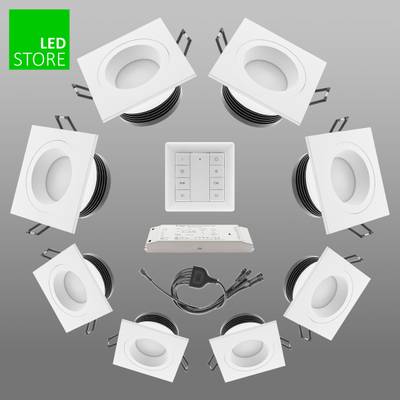 SQ023 downlight LED CCT 8 pcs SETTI avec bouton de commande sans fil