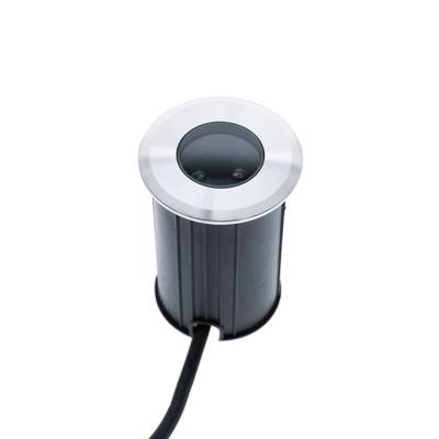 Luminaire cylindrique supérieur en métal et noir avec LED pour l'extérieur, avec câble attaché, pour éclairer les allées et les espaces de jardin.