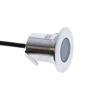 Lampadaire LED encastré, acier inoxydable, câble noir ; parfait pour les intérieurs modernes et les solutions d'éclairage efficaces.