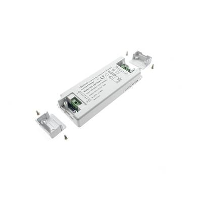 Unité de contrôle LED avec connecteurs de câblage, capuchons et vis de fixation pour l'installation de l'éclairage.