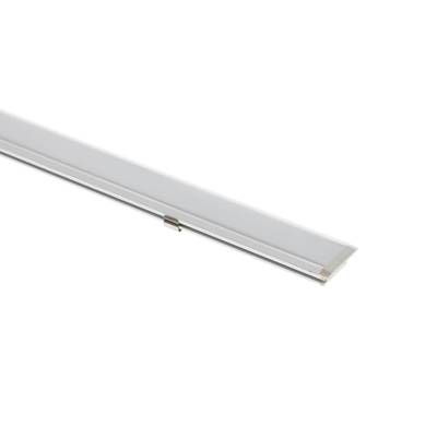 Profil aluminium pour bande LED 2500x8x28mm, encastré, étroit, aluminium brossé IP65