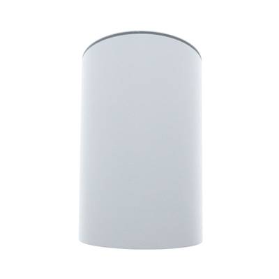 Lampe LED, design cylindrique gris, éclairage économe en énergie, solution d'éclairage domestique moderne sur fond blanc.