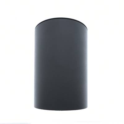 Lampe LED cylindrique noire élégante avec base blanche, idéale pour les solutions d'éclairage contemporaines dans la maison ou les espaces commerciaux.