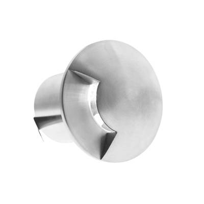 Luminaire LED moderne en métal avec base ronde et bords biseautés, idéal pour les intérieurs contemporains, isolé avec une base blanche.
