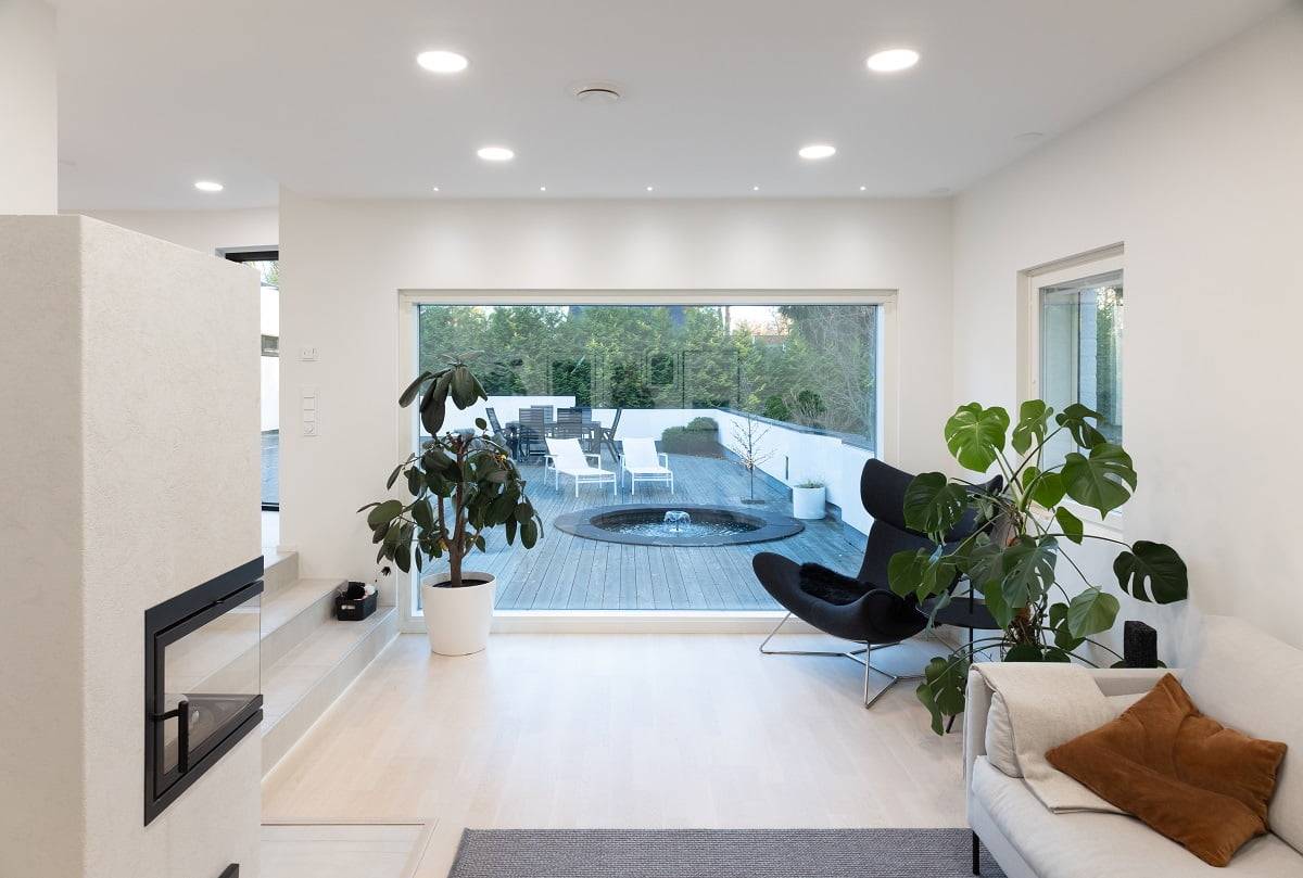 Le salon a été choisi pour une teinte de lumière de 4000 Kelvin. ©LedStore