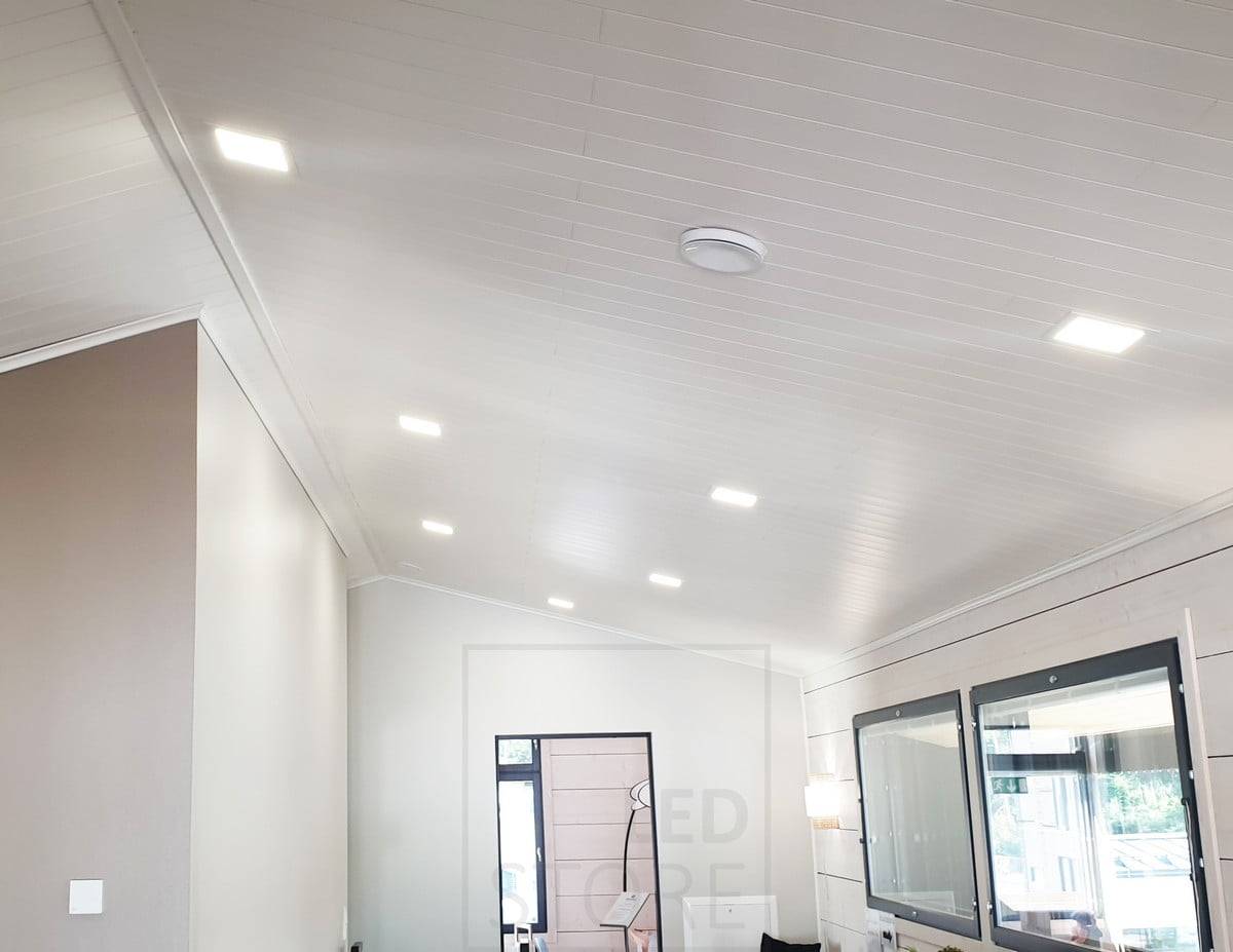 Salon de l'habitat 2020 : plafond led rond de 200mm au plafond du salon. Ledstore.fi