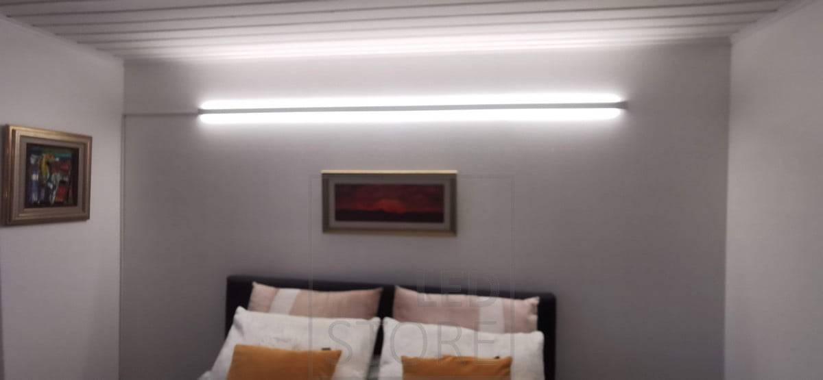 INDIRECT 2 profilé LED bidirectionnel dans la chambre à coucher. Ledstore.fi