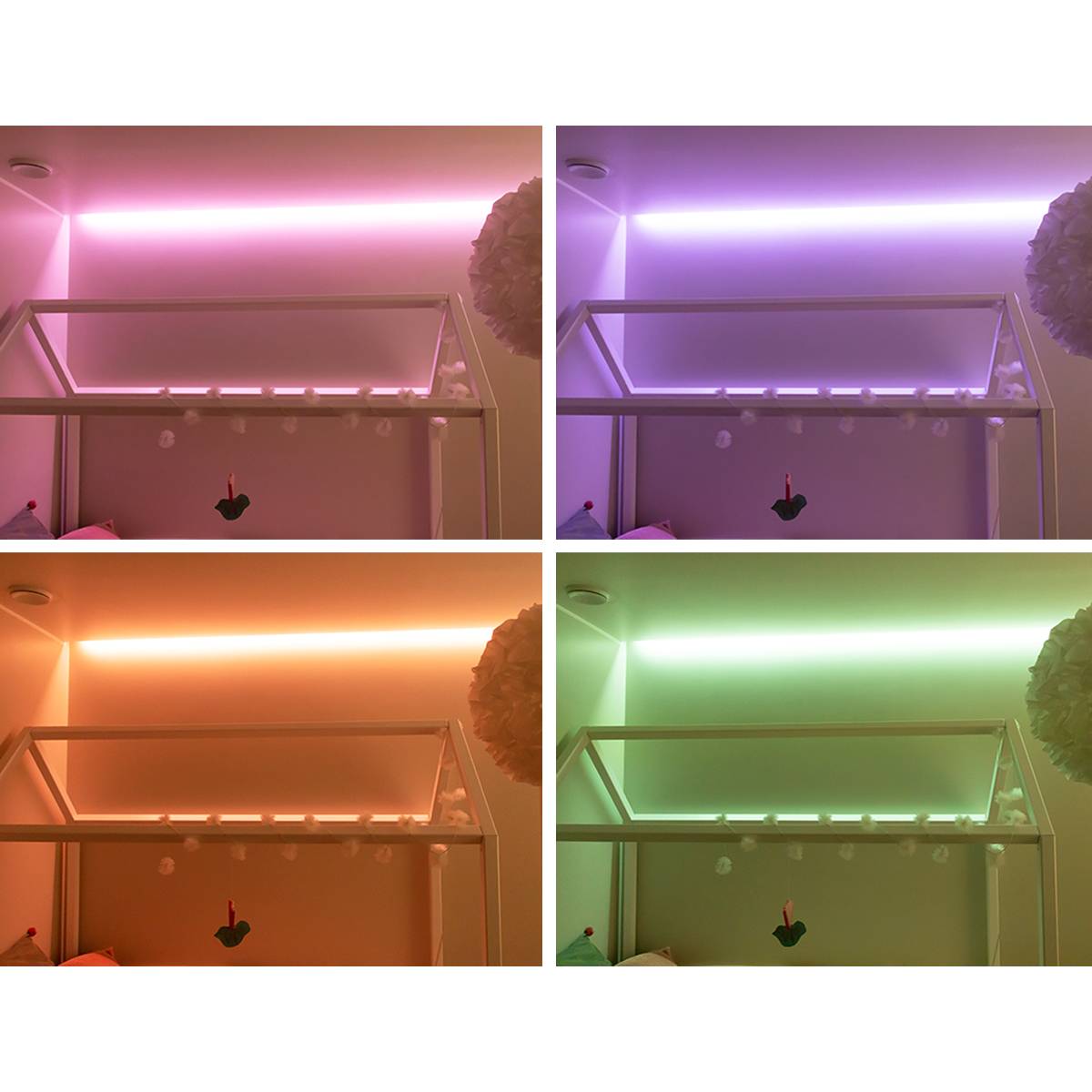 Un carré vert vif avec un carré blanc à l'intérieur avec le texte "LED STORE" en texte blanc mettant en valeur notre magasin d'éclairage LED.