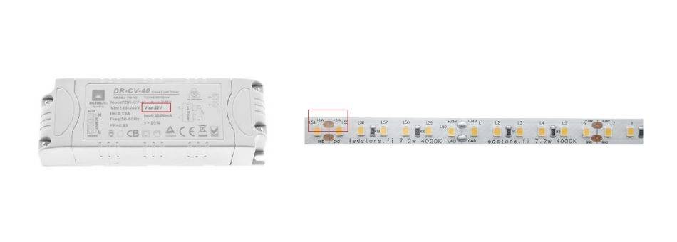 Le transformateur 12V et la bande lumineuse 24V ne fonctionnent pas ensemble et donc la bande lumineuse ne s'allume pas.