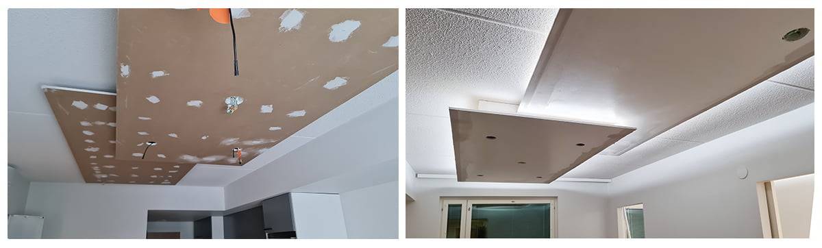 Fabrication d'un toit suspendu - étalement et travail des lumières !