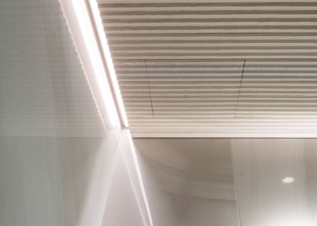 l'installation dans le plafond intermédiaire, sûre du point de vue électrique et du point de vue du produit, est également obtenue de manière nette