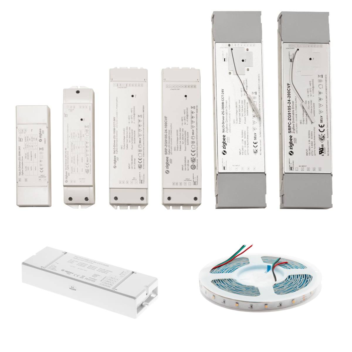 Les transformateurs de protocole Zigbee peuvent être utilisés pour contrôler sans fil, par exemple, une bande LED à température de couleur et se connecter au réseau free@home.