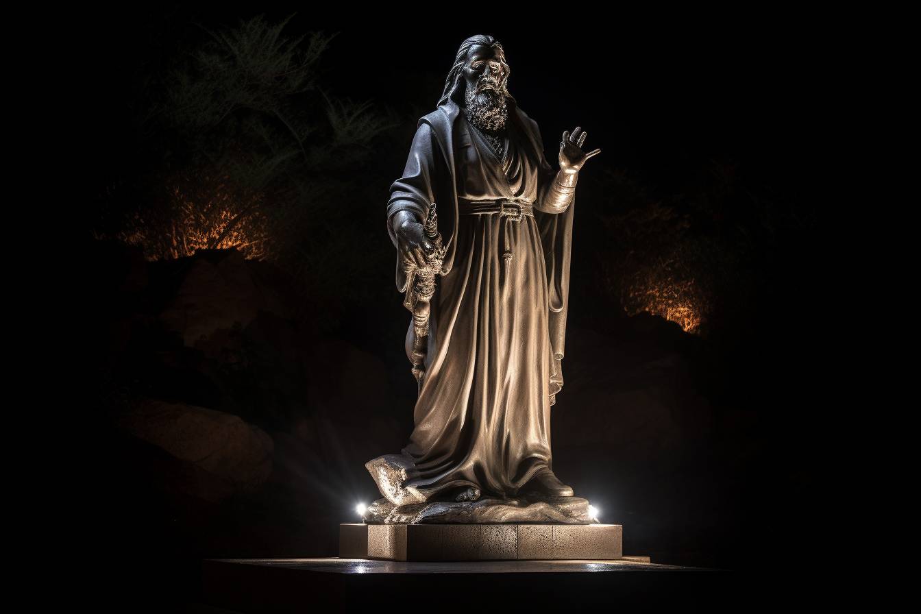 Statue illuminée