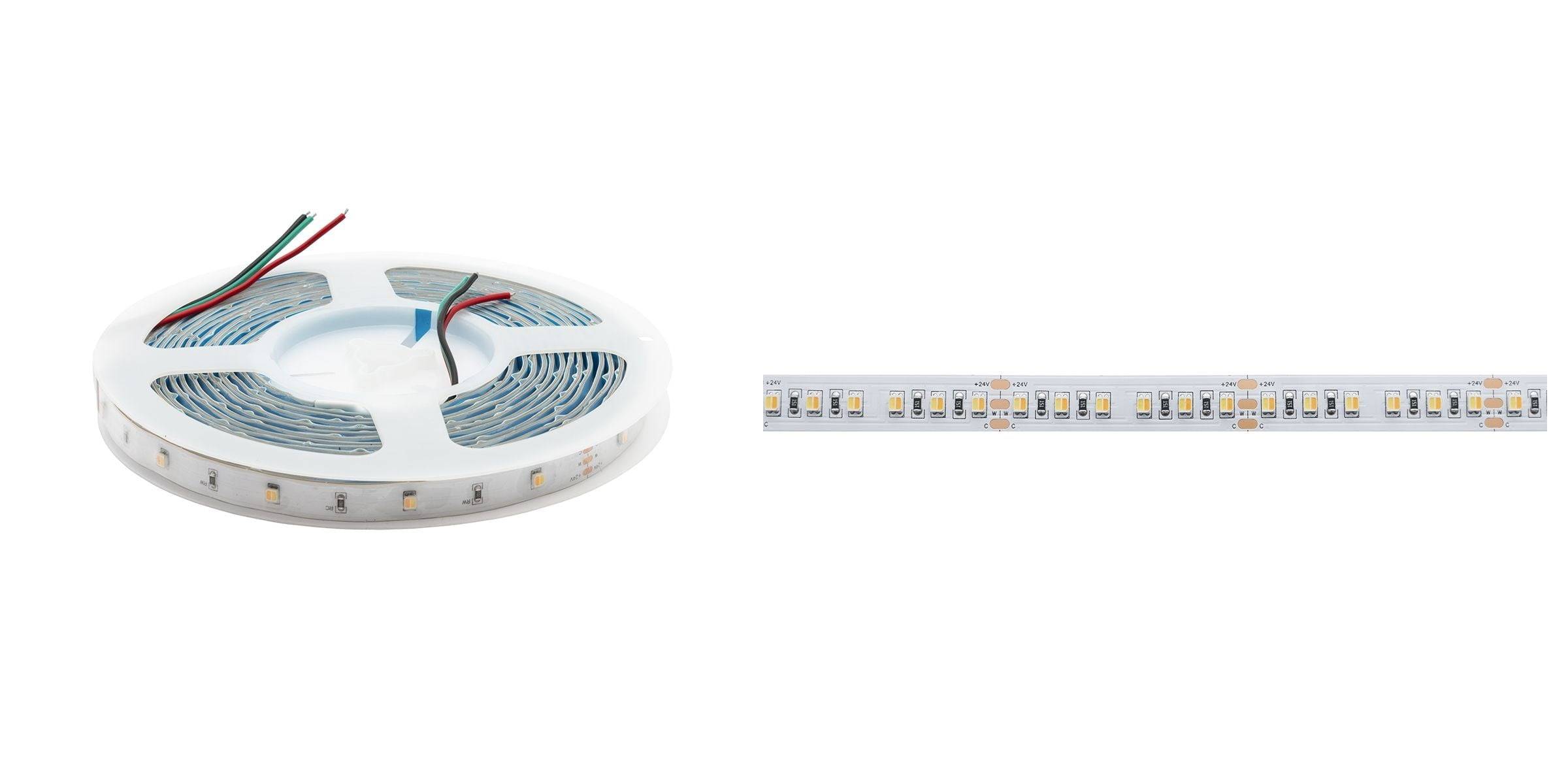 Le ruban SMD traditionnel vu de près, le ruban de diodes électroluminescentes sans points diffère de manière décisive de ce ruban.