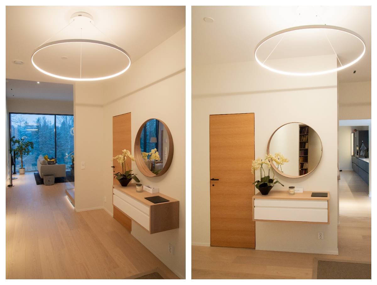 LedStore éclairage intérieur, lampe RINKELI dans le plafond du couloir lampe blanche ronde et minimaliste.