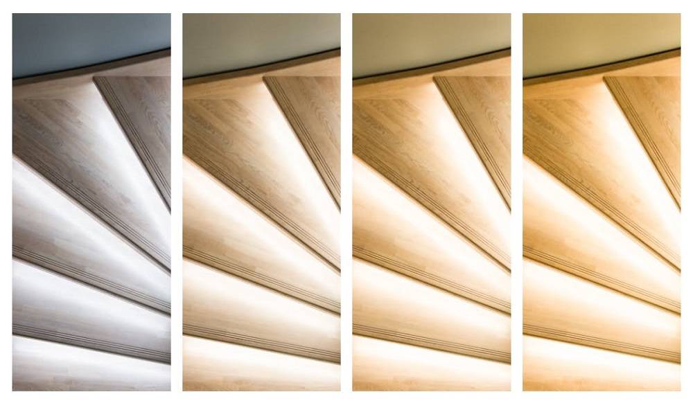 Le bon type d'éclairage d'escalier - Éclairage d'escalier avec différentes nuances de lumière