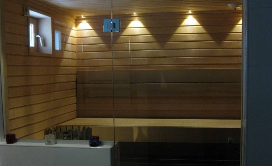 Eclairage du sauna avec spots