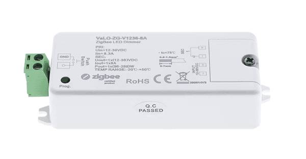 Variateur LED ZigBee blanc de LedStore.fi, avec bord de connecteur vert