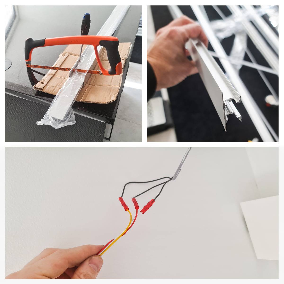 Photos des étapes de traitement des profils.
