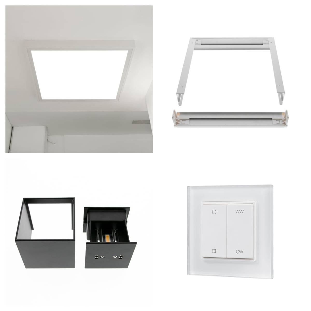 Pour la rénovation de l'éclairage, on a choisi des Paneeli600 avec des cadres de surface et des appliques FUNK avec des angles d'ouverture directionnels. LedStore.fi