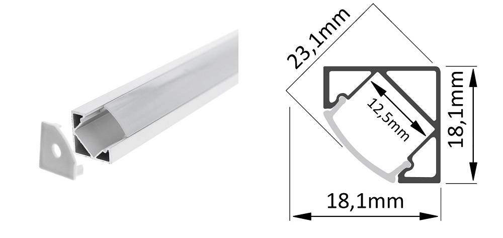 Profilé d'angle pour bande lumineuse