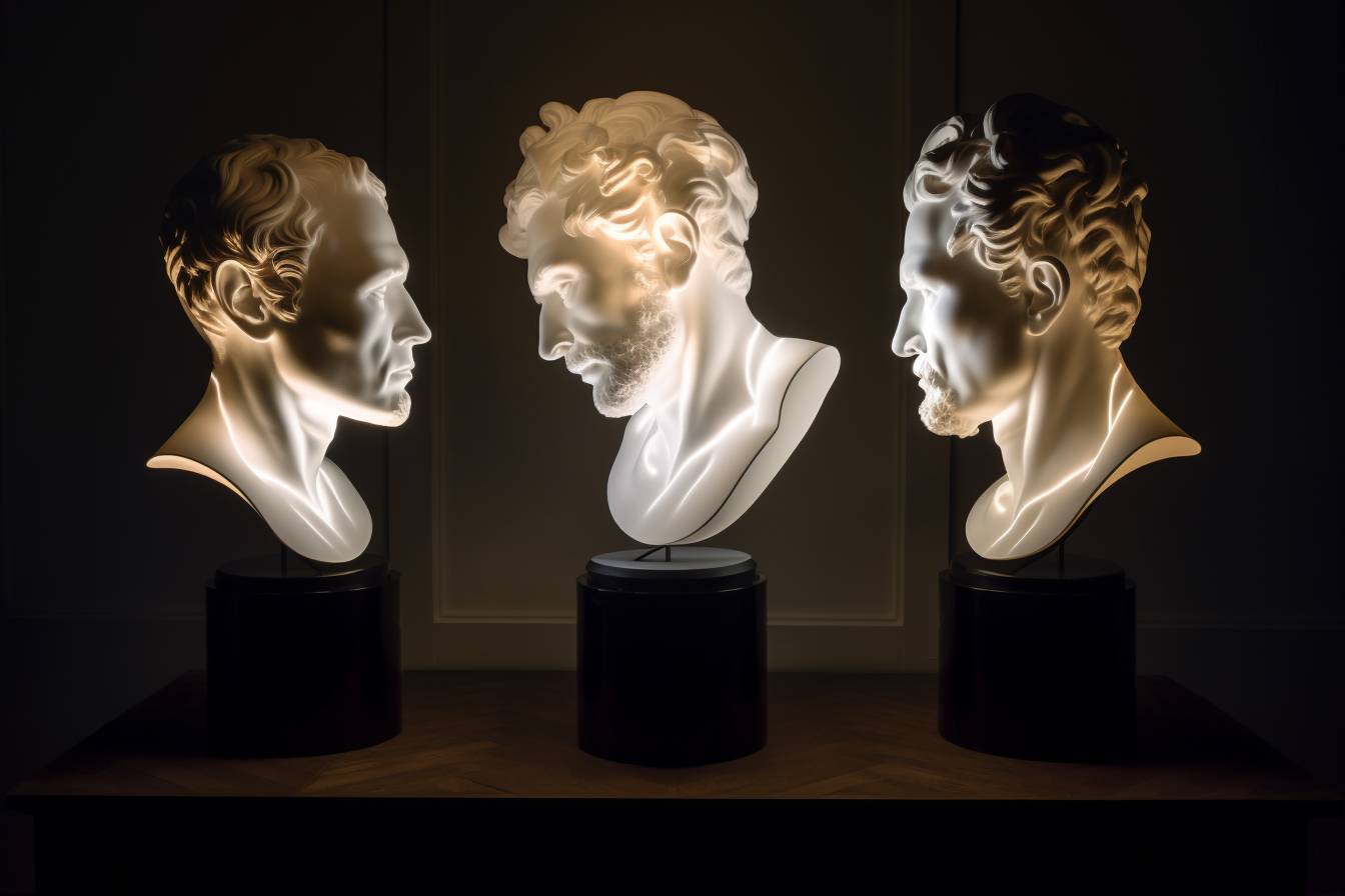 Utilisation de l'éclairage à diodes électroluminescentes dans l'art - Statues illuminées