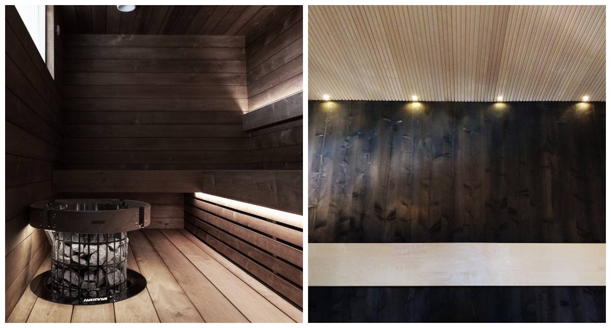 Un sauna sombre nécessite plus d'éclairage qu'un sauna clair.